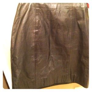 Byrnes & Baker Black Leather skirt