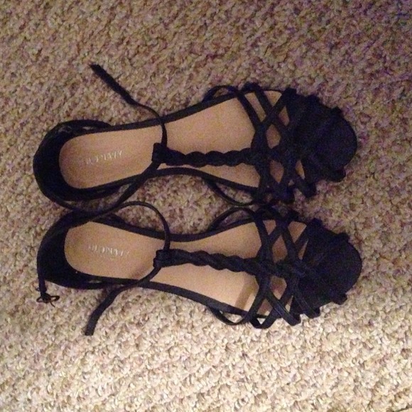 Navy blue peep toe sandals🐬