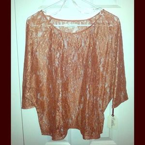 Sheer gold lace shirt
