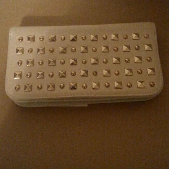 Studded nude wallet