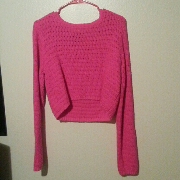 Pink crop top sweater