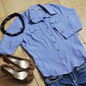Classy Blue Blouse