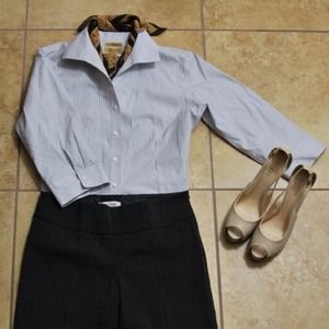 Dressy Striped Collared Top