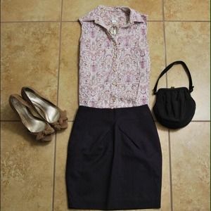 Paisley Flower Purple Top