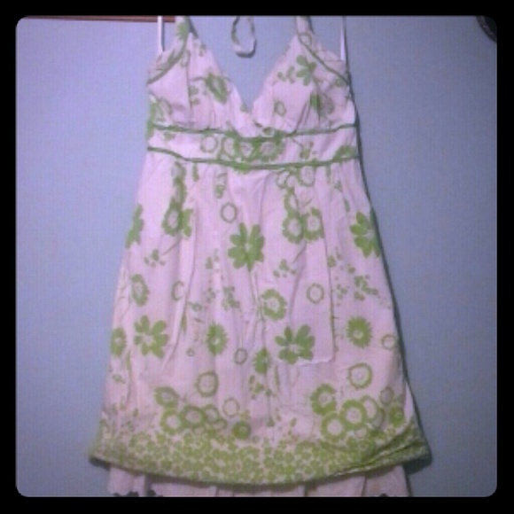 White and Green Sun Dress