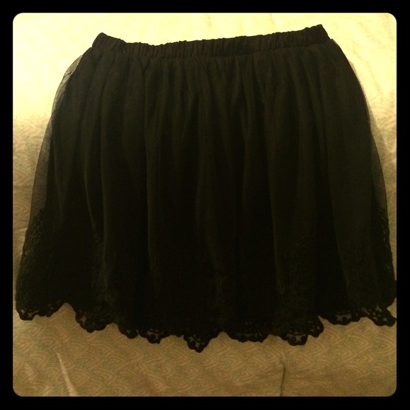 Black lace skirt