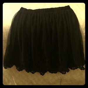 Black lace skirt