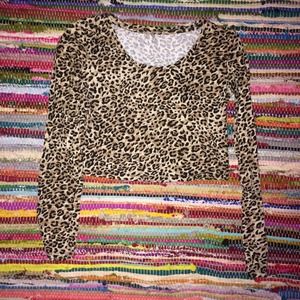 cheetah long sleeve crop top