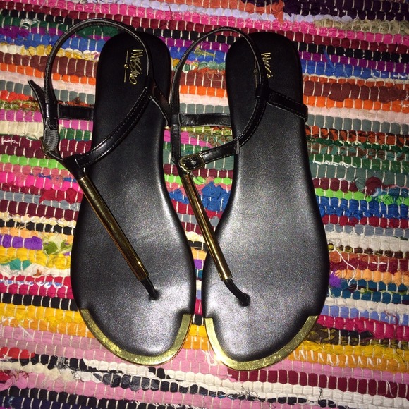 black gold sandals