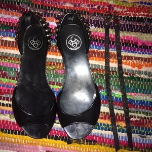 bcbg studded jelly sandals