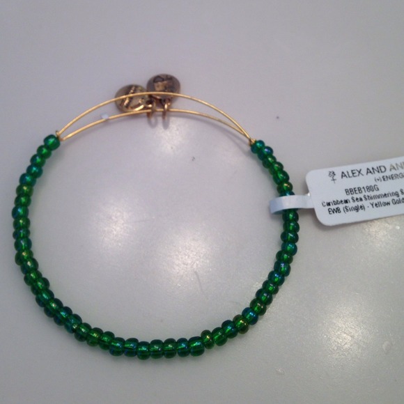Alex & Ani gold shimmering bead bracelet