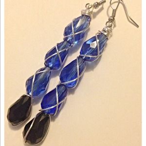 Tear drop shaped wire wrapped earrings