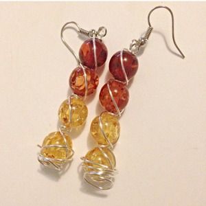 Medium sized wire wrapped earrings