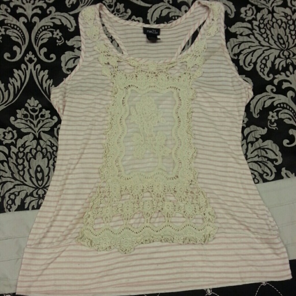 Rue21 Racerback Top w/ Crochet Design.