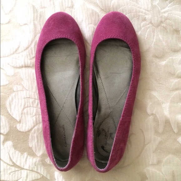 Calvin Klein Purple Suede Ballet Flats