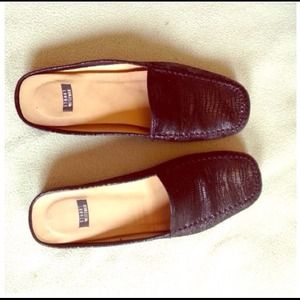 Stuart Weitzman Black Leather Mules