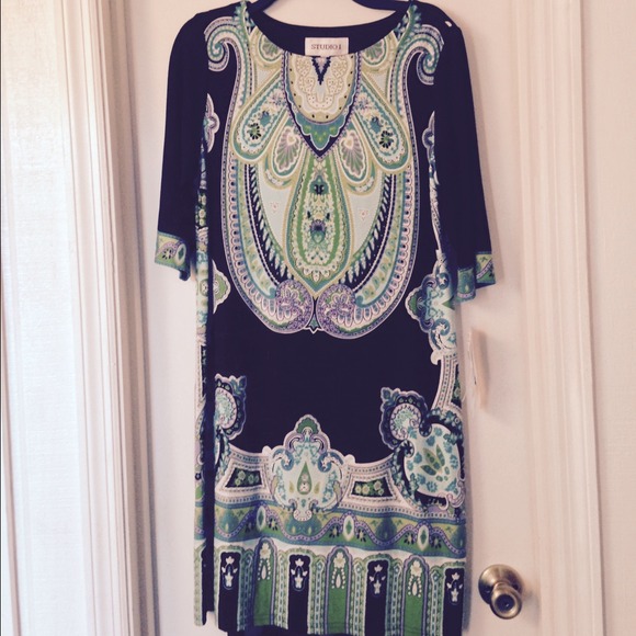 NWOT Mirrored Paisley Print Sheath Dress