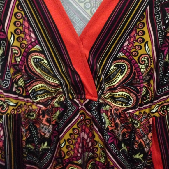 Orange pattern dress - Picture 2 of 2