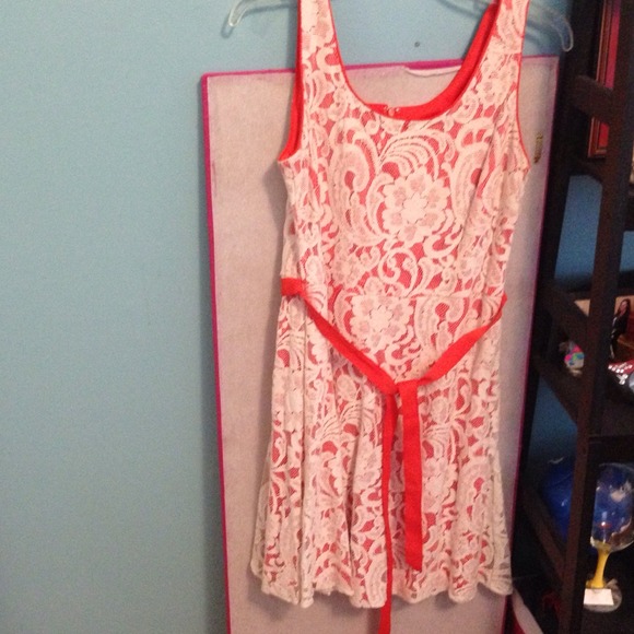 Orange and White Lace Dress - Picture 1 of 1