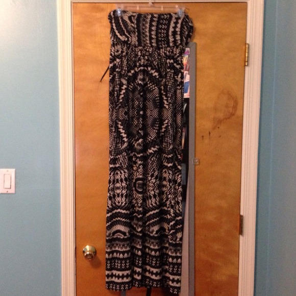 Strapless Snake Maxi Dress - Picture 1 of 2
