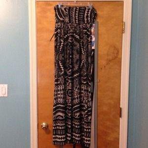 Strapless Snake Maxi Dress
