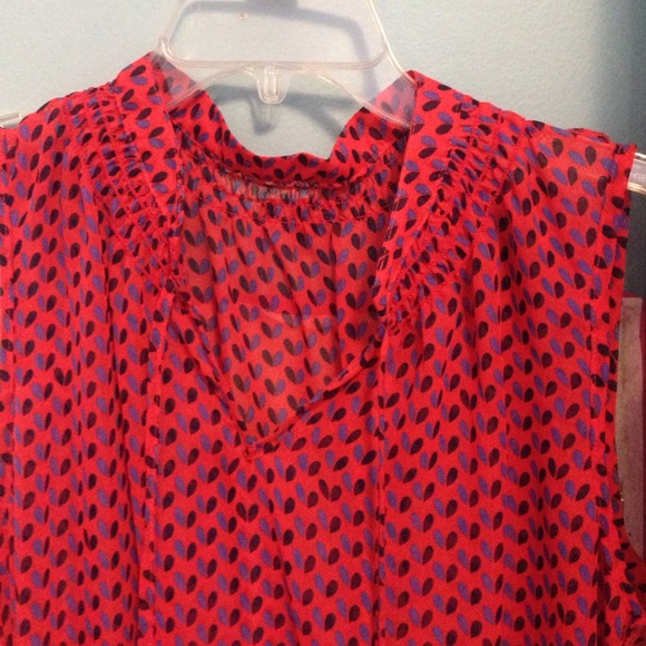 See Through Tank top with red and blue pattern - Picture 1 of 2