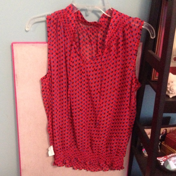 See Through Tank top with red and blue pattern - Picture 2 of 2