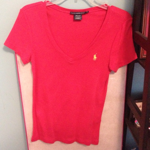 Pink Polo V Kneck - Picture 1 of 1