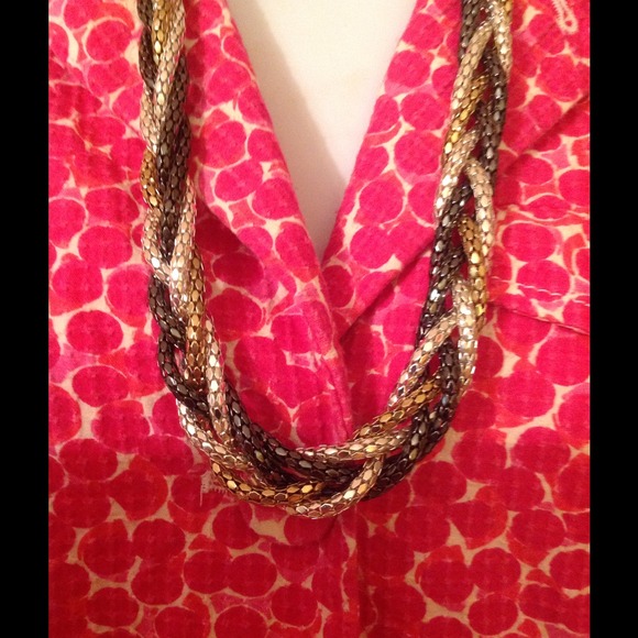 Twisted long 3 strand necklace