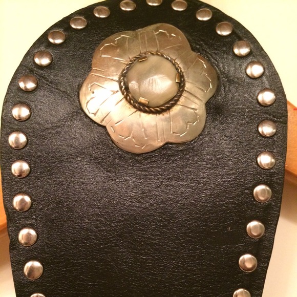 Black leather belt