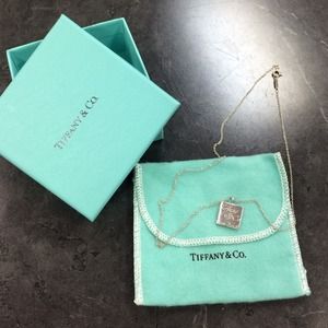 SOLD!!!  Tiffany Square Notes pendant necklace