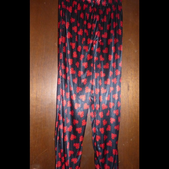 Men's Satiny wild Hearts Pajama Pants