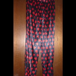 Men's Satiny wild Hearts Pajama Pants