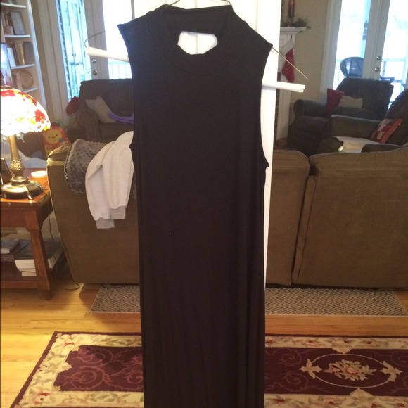 Fitted black maxi dress
