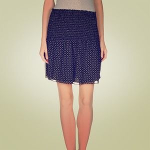 Silk chiffon black skirt with beige pattern