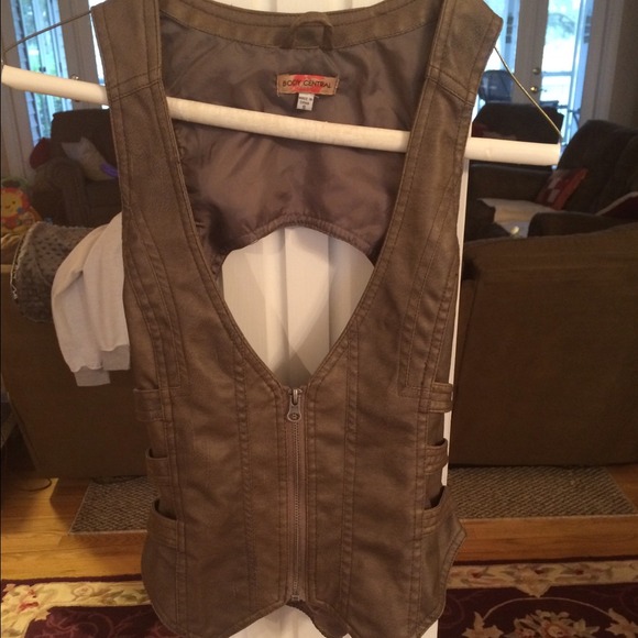 Faux leather vest
