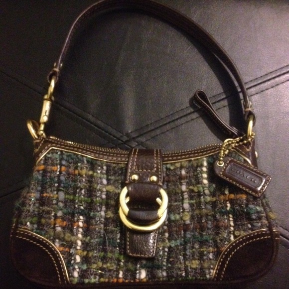 Small Coach handbag in tweed- excellent condition