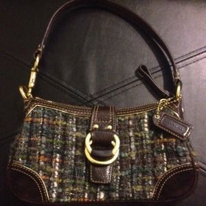 Small Coach handbag in tweed- excellent condition