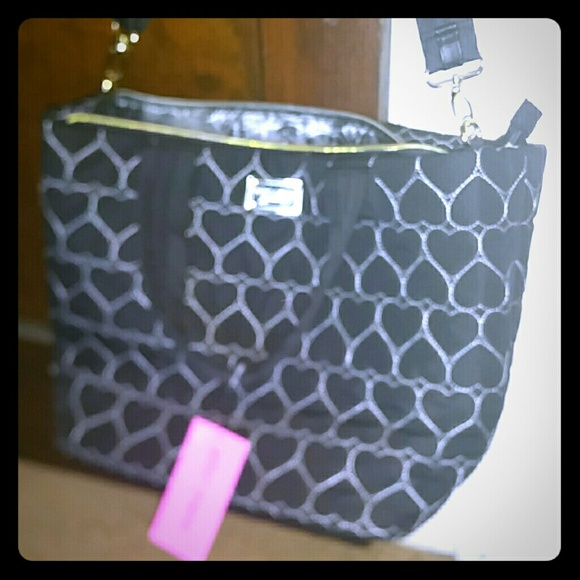 Betsey Johnson quilted heart tote or diaper bag