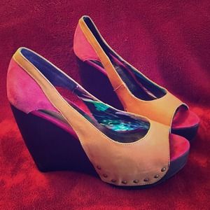 Platform heels from Black Rooster, Size 10. Funky!