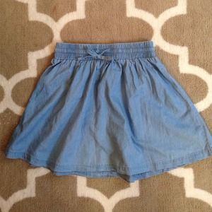 Chambray draw string skirt