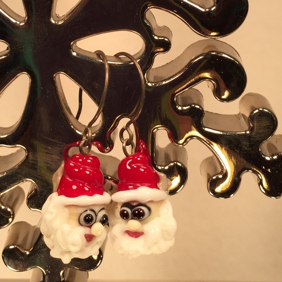 Glass Santa Claus Earrings