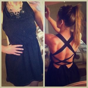 Black dress with criss cross back. NWOT