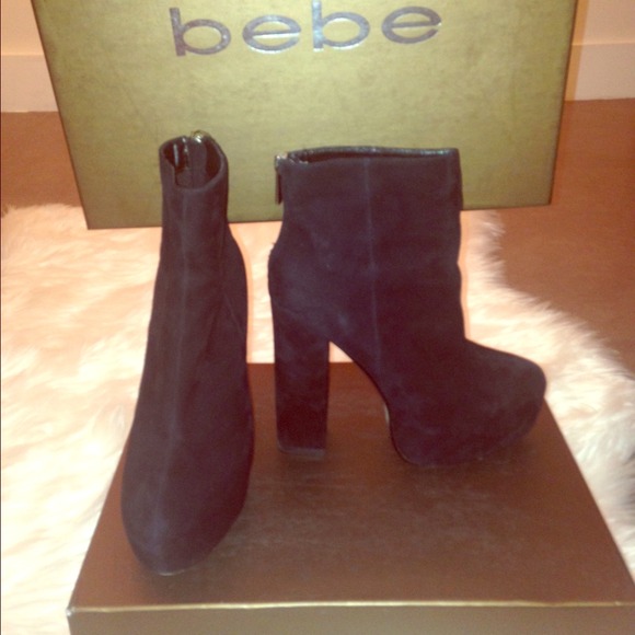 Bebe Suede Platform Booties!