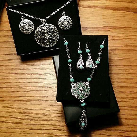 2 Necklace and Earring sets. New!