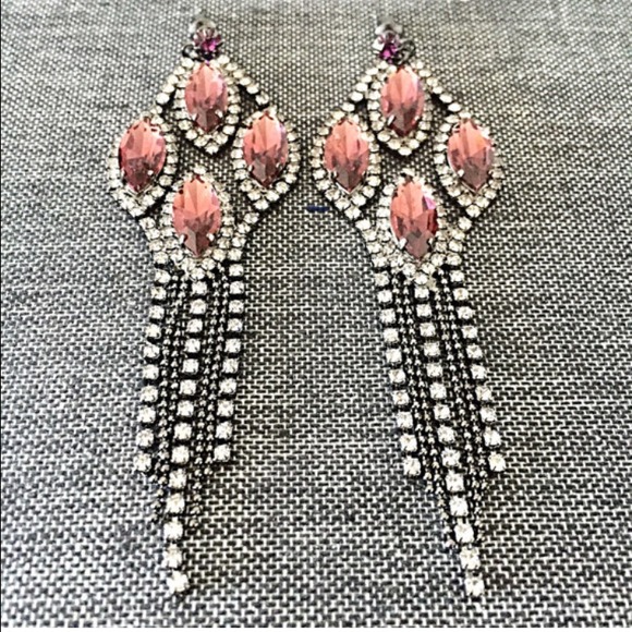 Crystal Pave Earrings NWOT - Picture 2 of 4