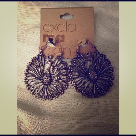 Bronze Peacock earrings