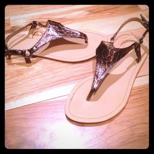 Giraffe print sandals 6