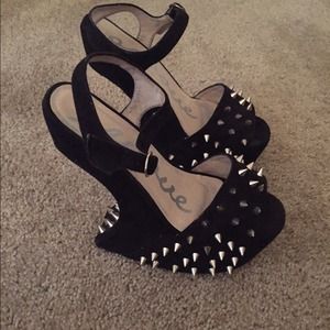 Black Charlotte Russe Opentoe Spiked Heel