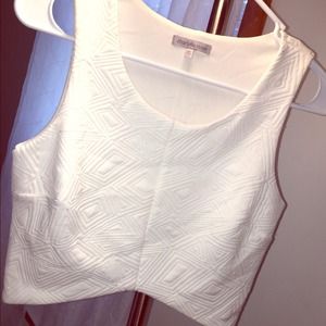 White Tribal Crop Top